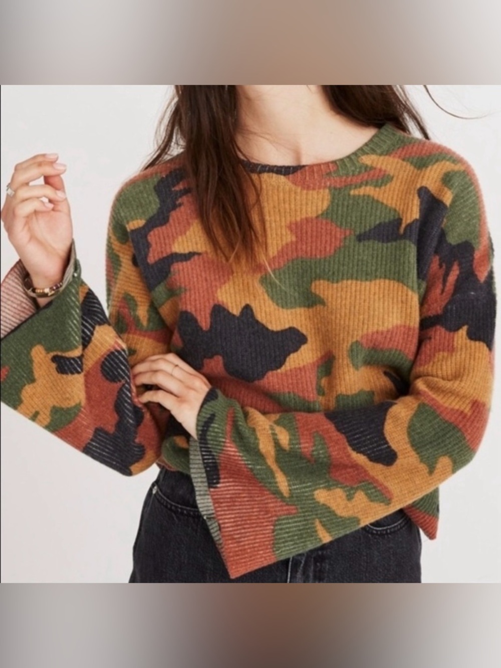 Madewell Cottontail Camo Sweater